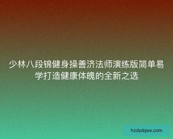 少林八段锦健身操善济法师演练版简单易学打造健康体魄的全新之选