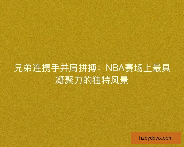 兄弟连携手并肩拼搏:NBA赛场上最具凝聚力的独特风景 兄弟连携手并肩拼搏:NBA赛场上最具凝聚力的独特风景